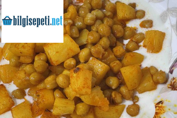 Yoğurt Eşliğinde Fırında Nohut Patates Kızartması